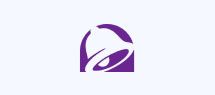 A purple taco bell logo on a white background.