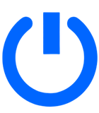 Blue power symbol. Blue power symbol.