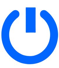 Blue power symbol. Blue power symbol.