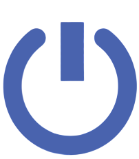 Blue power button icon. Blue power button icon.