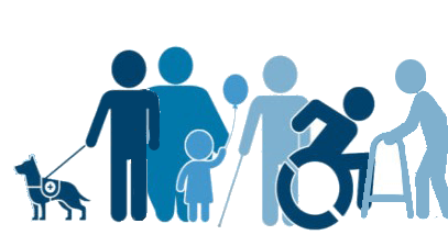 A group of people with one in a wheelchair