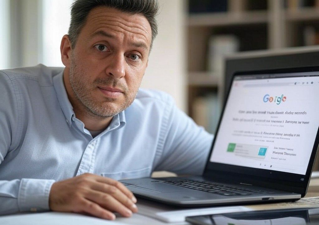 Un homme est assis à un bureau devant un ordinateur portable.