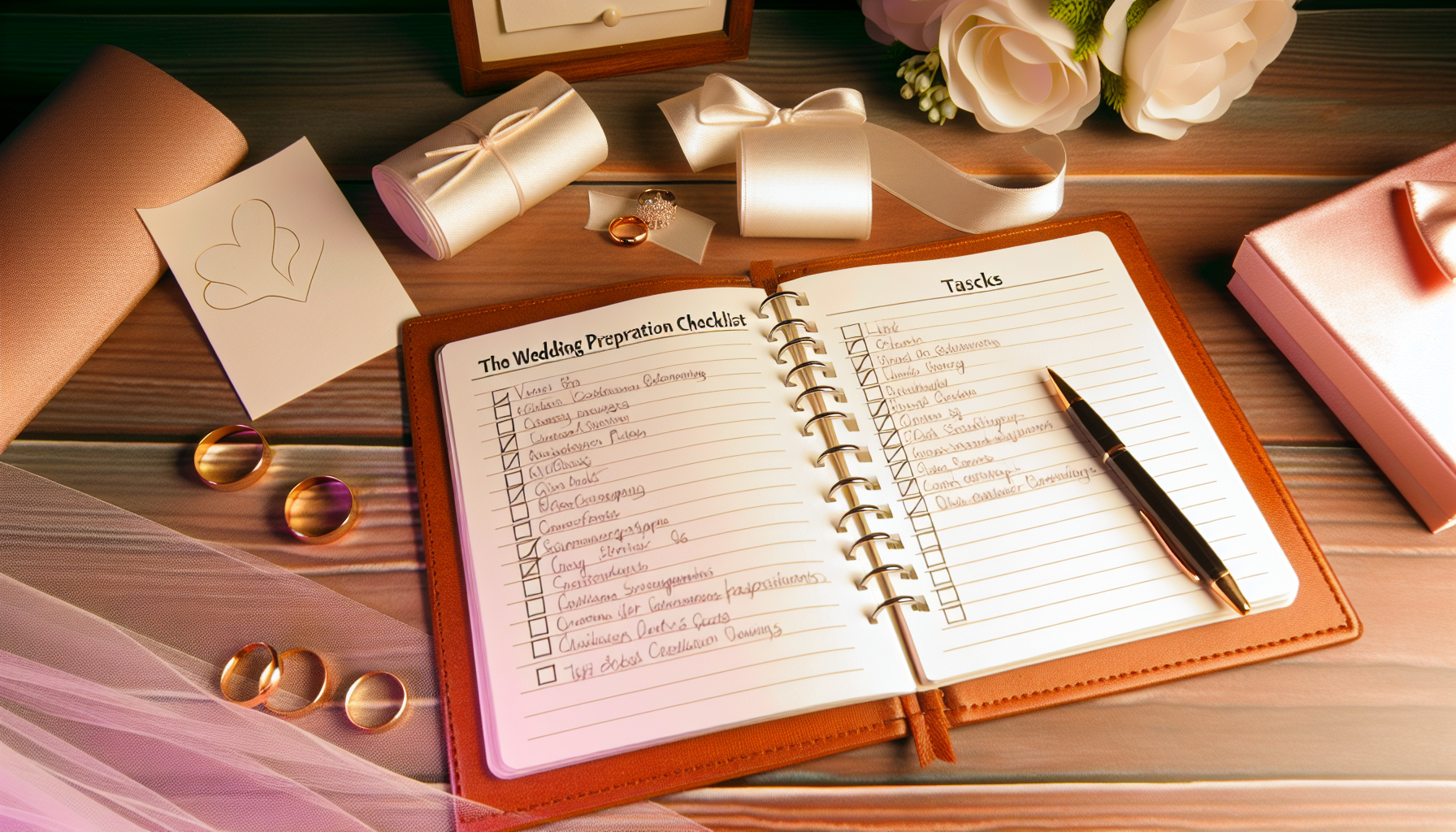 Checklist pour une préparation de mariage réussie. Liste de contrôle détaillée pour le mariage.