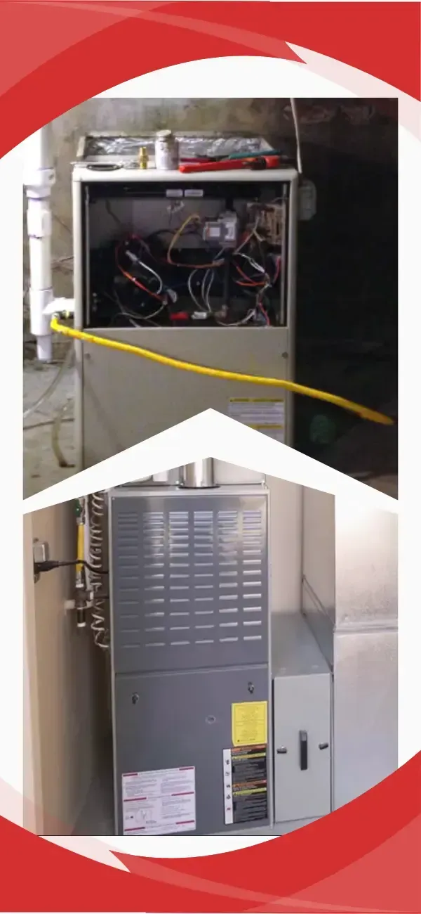 Old furnace replacement with new efficient heating system in Provo