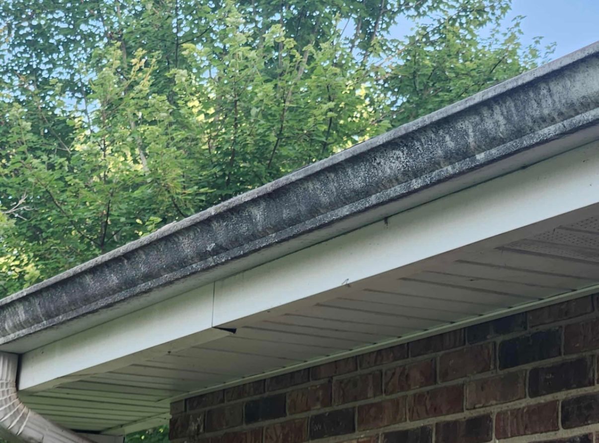 Before Cleaning the Gutter — Springfield, IL — Midwest Power/Soft Washing