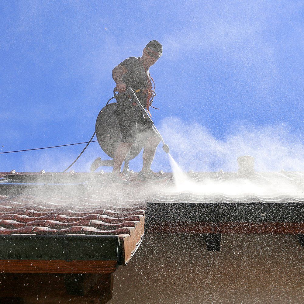 Pressure Washing On The Roof — Springfield, IL — Midwest Power/Soft Washing