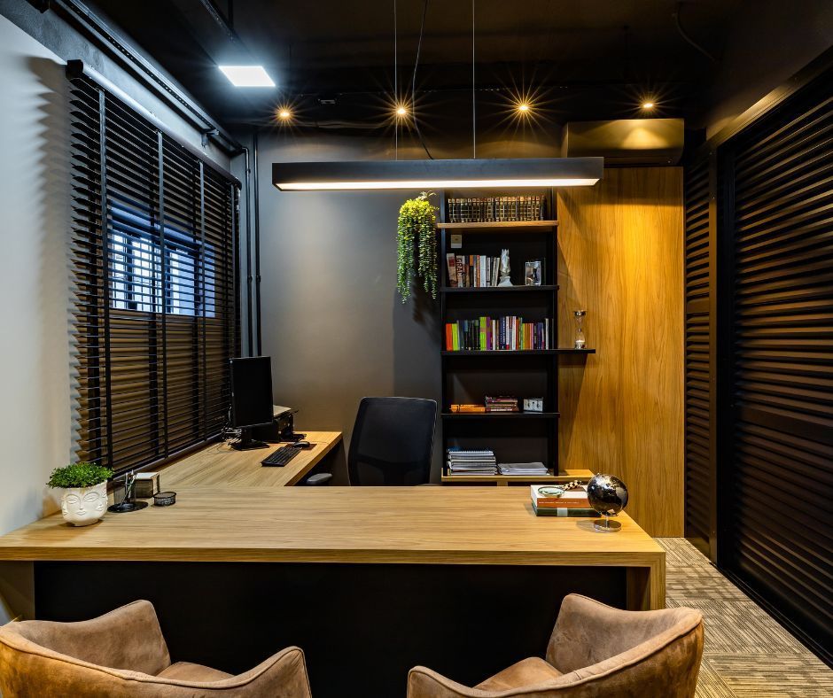 Professionally done office fitout with an elegant finish