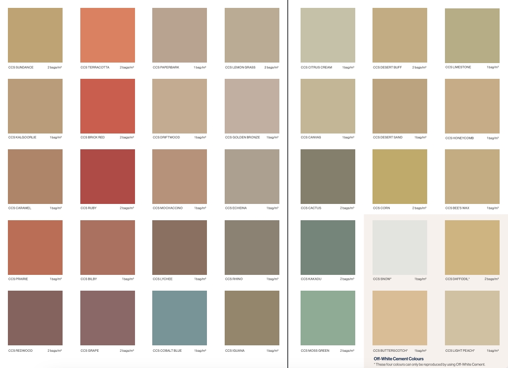 A bunch of squares with different colours on them — Concrete Colour Solutions in Morisset, NSW