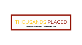 A logo for thousands placed we look forward to serving you.