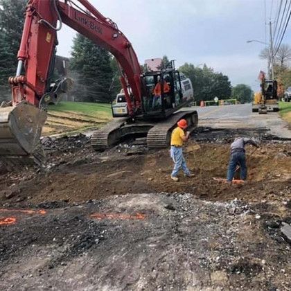 Digging the road