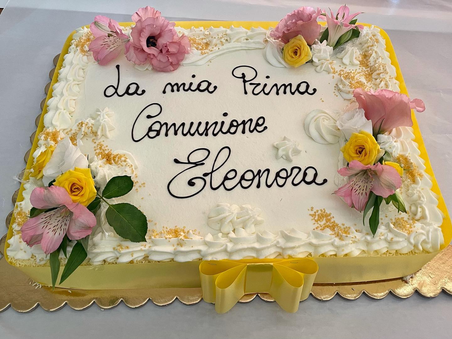 torta prima comunione con fiori