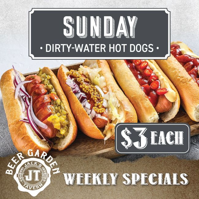 sunday dirty water hot dogs are $ 3 each