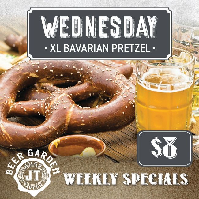 wednesday xl bavarian pretzel weekly specials $ 8