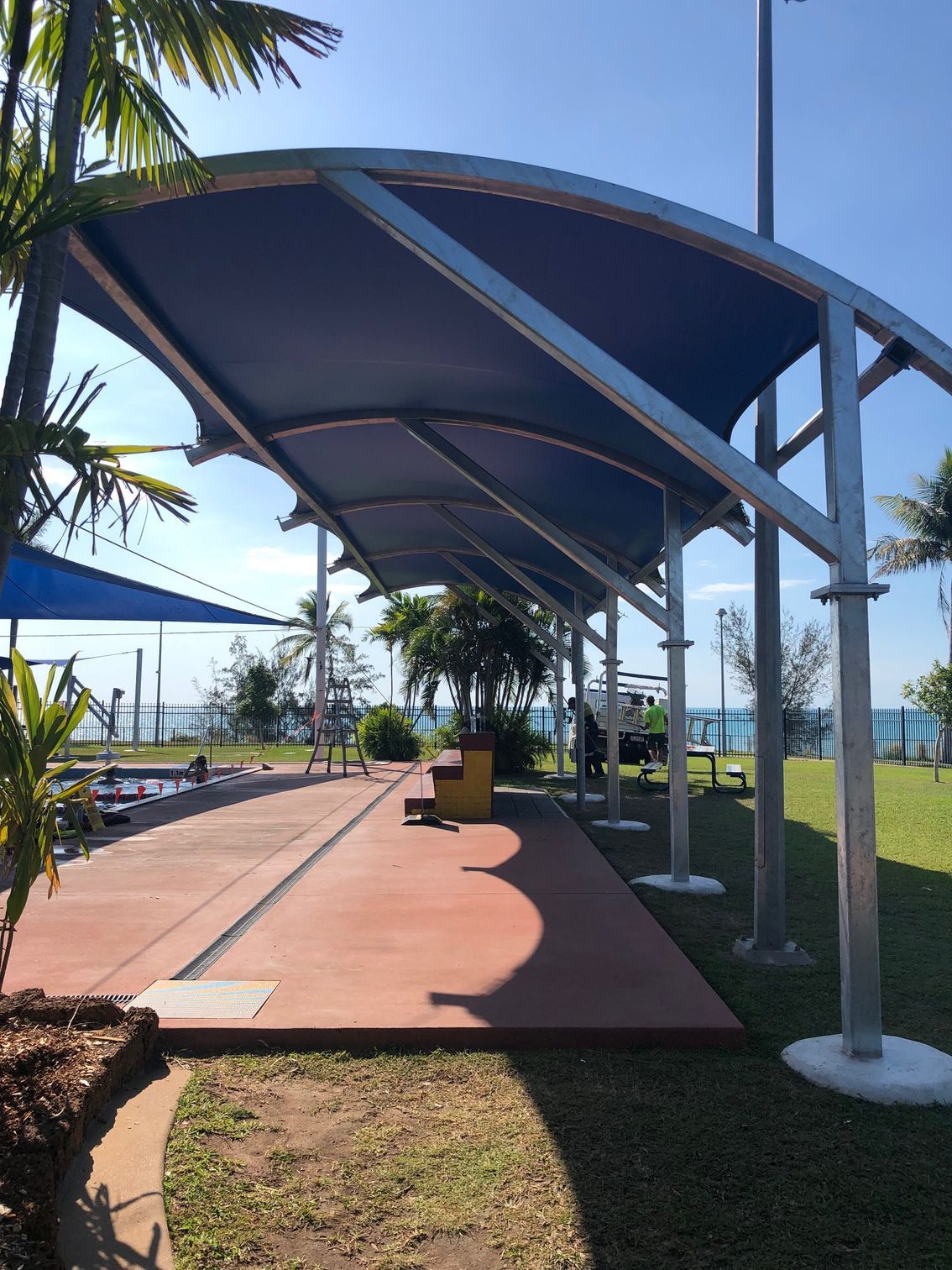 Blue Shade On The Roof — Aerosail Engineered Fabric Structures In Winnellie, NT