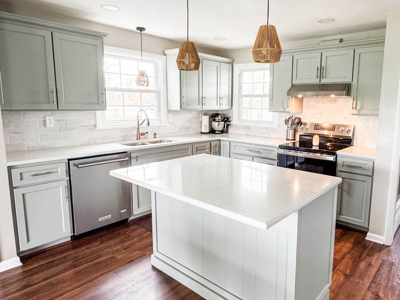 beautiful after kitchen cabinet painting in lancaster, pa