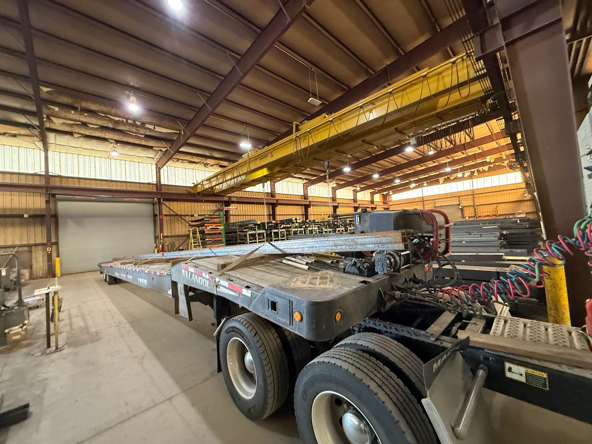 equine trailer on highway being transported