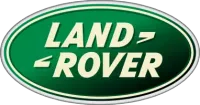 A green and white land rover logo on a white background.