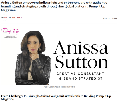 Anissa Sutton, Creative Consultant & Brand Strategist, featured in magazine article about her work with indie artists and entrepreneurs.