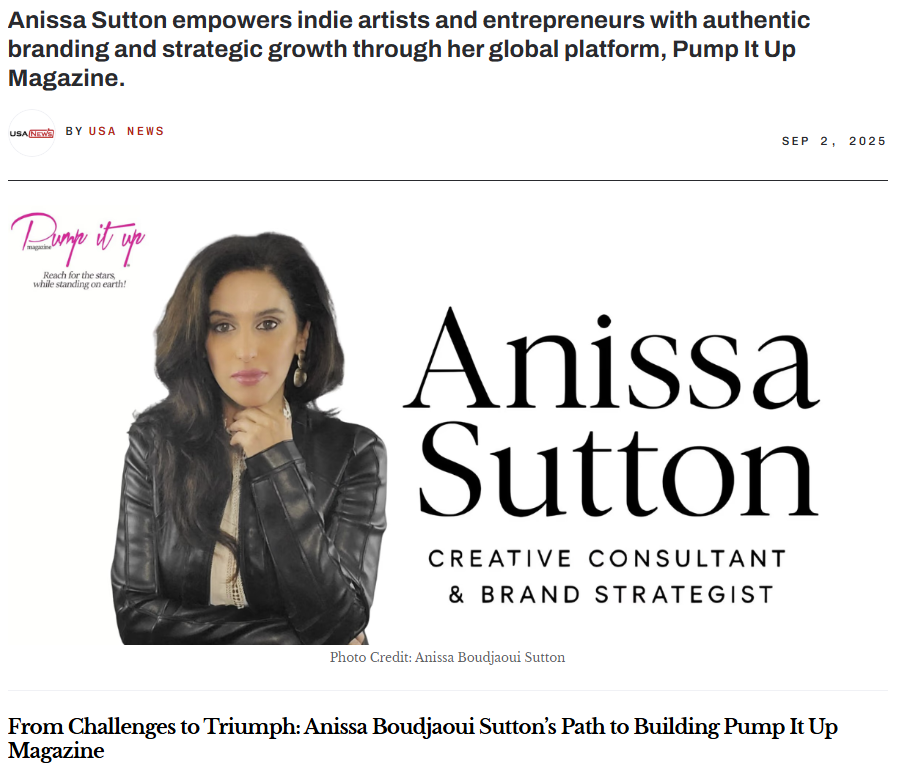 Anissa Sutton, Creative Consultant & Brand Strategist, featured in magazine article about her work with indie artists and entrepreneurs.