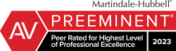 John V. Denson has been peer-rated by Martindale-Hubbell for the highest level of professional excellence.