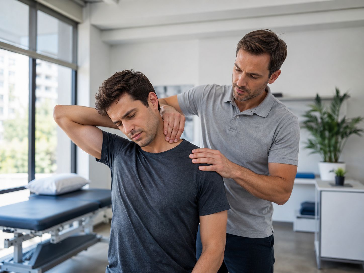 Neck and shoulder pain physiotherapy assessment at Dynamic Physiotherapy in Mississauga