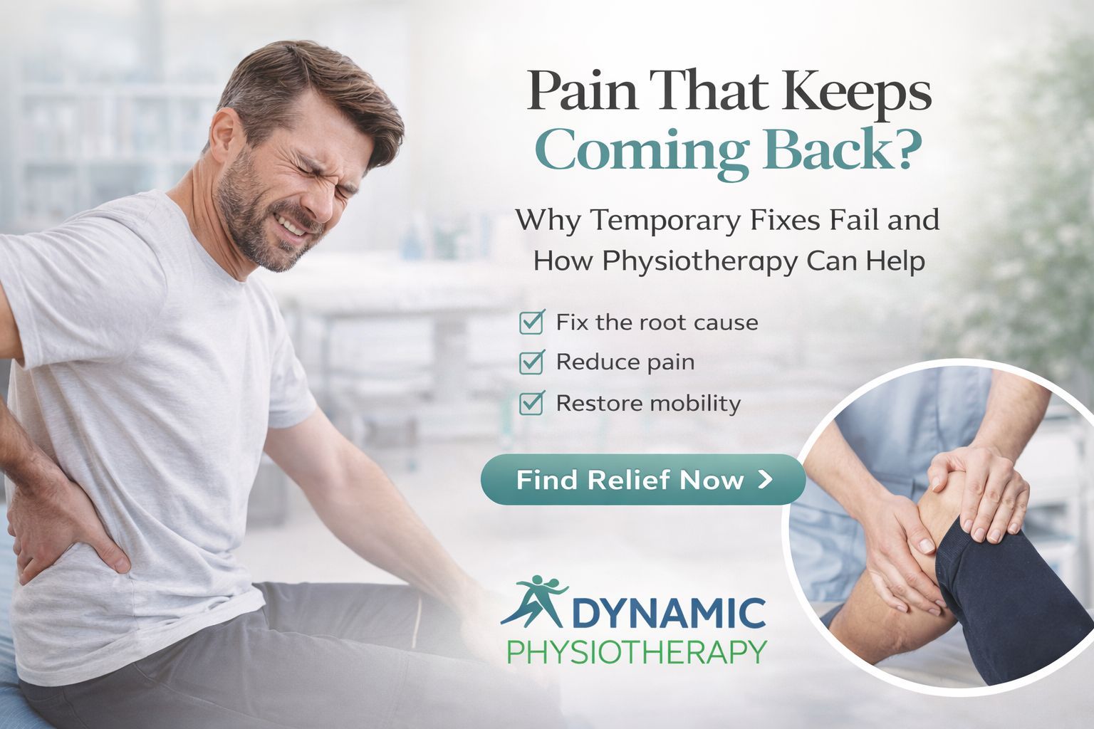 Physiotherapy treatment in Mississauga helping relieve recurring pain & improve mobility at Dynamic