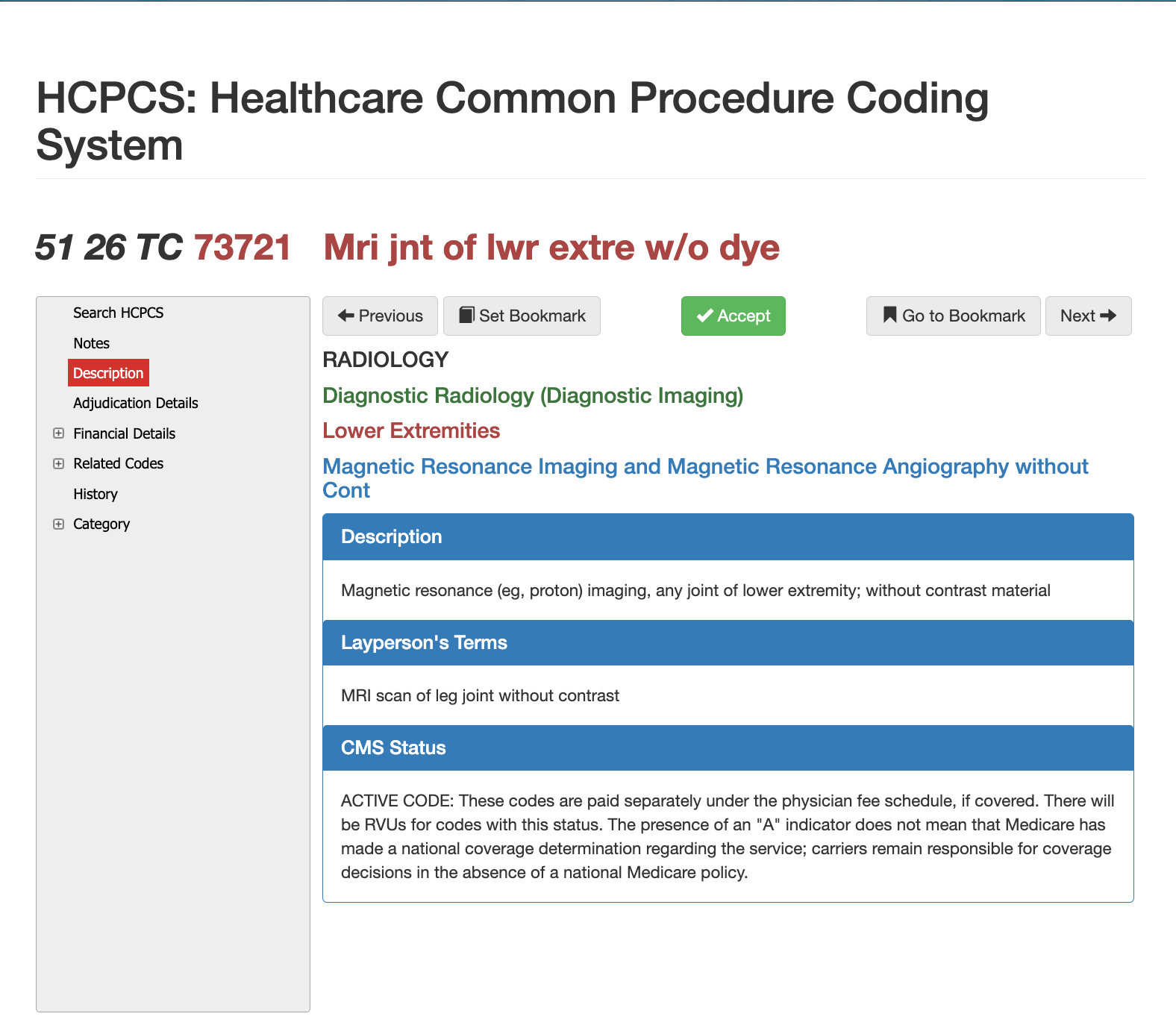 73721 cpt code,radiology imaging coding