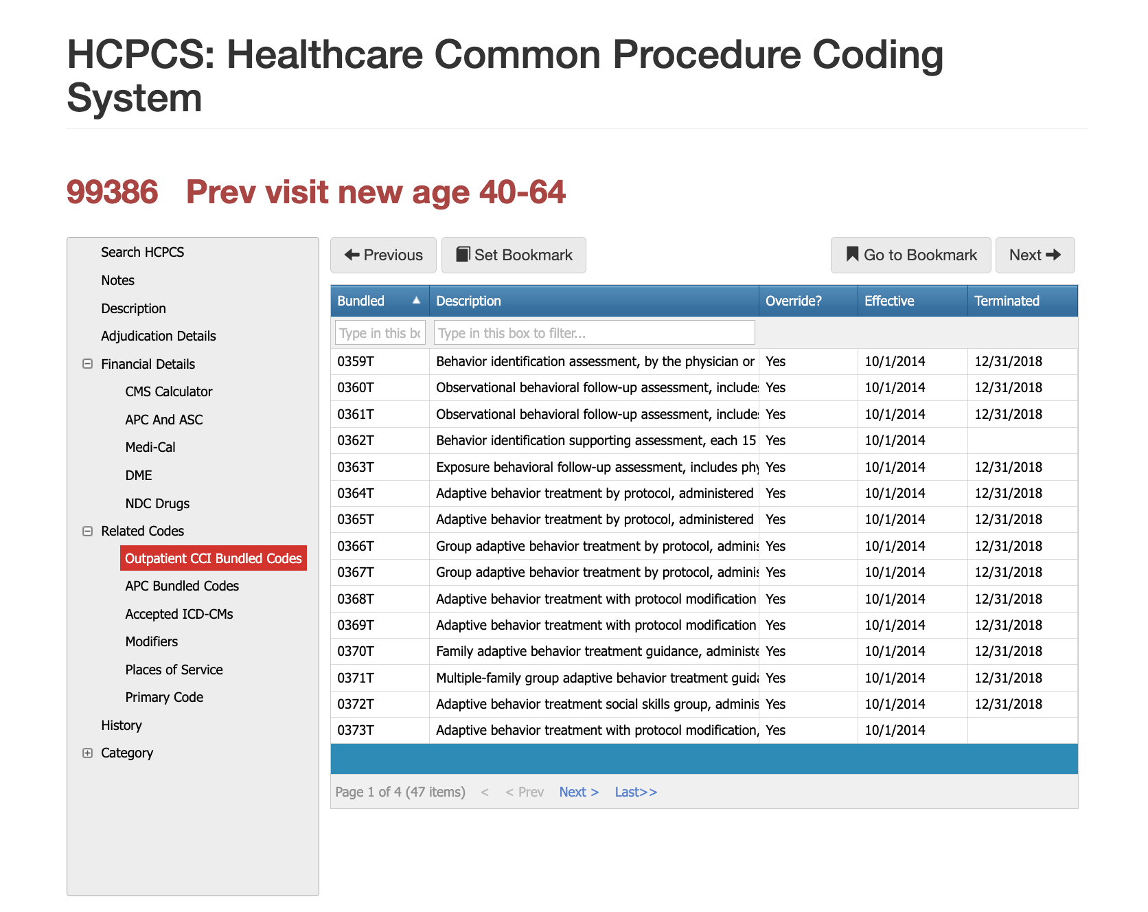 cci bundled codes for 99386