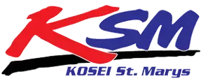 KSM logo in red and blue with black underline, and 