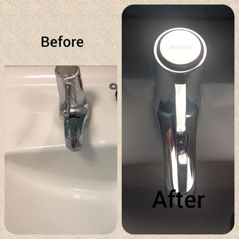 tap before and after cleaning