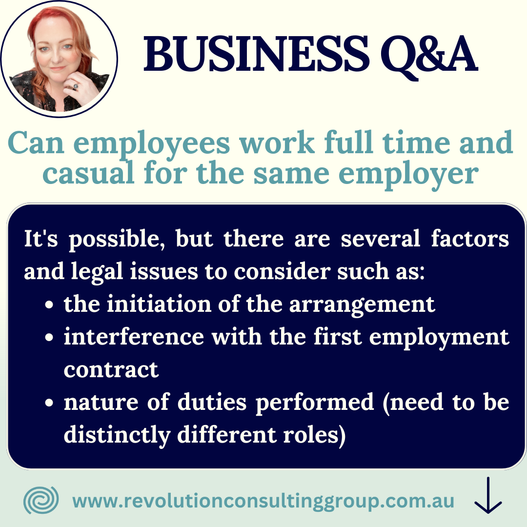 Can Employees Work Full-Time and Casual for the Same Employer?