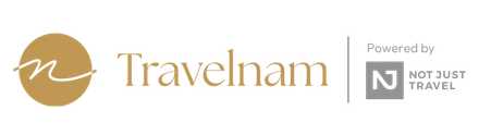 Travelnam logo with gold circle and 