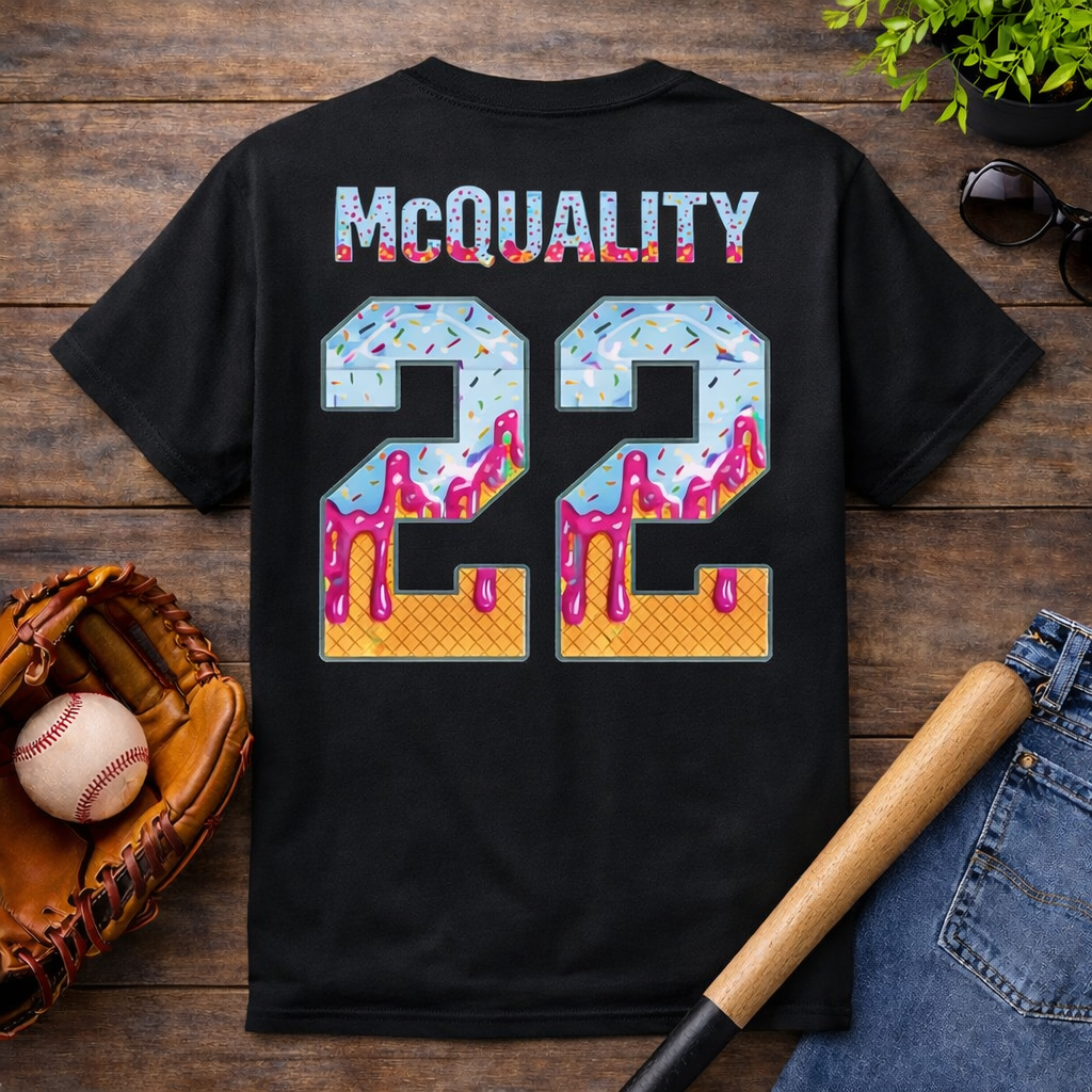 Baseball Mama Drip Black T-Shirt