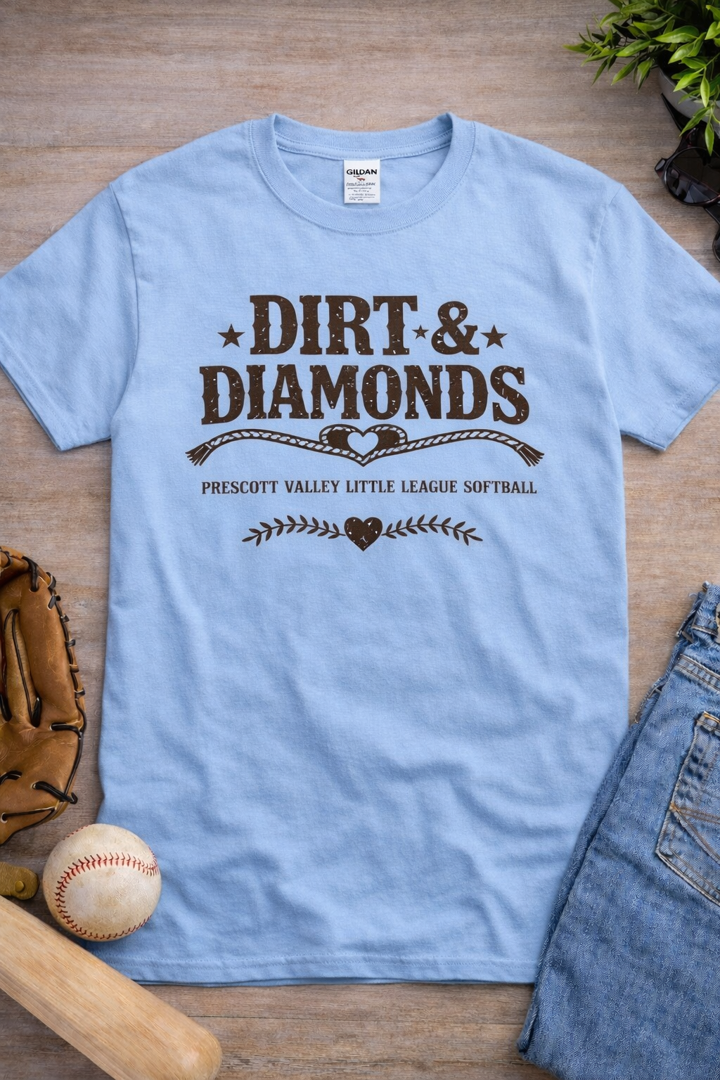 Dirt & Diamonds T-Shirt - Carolina blue