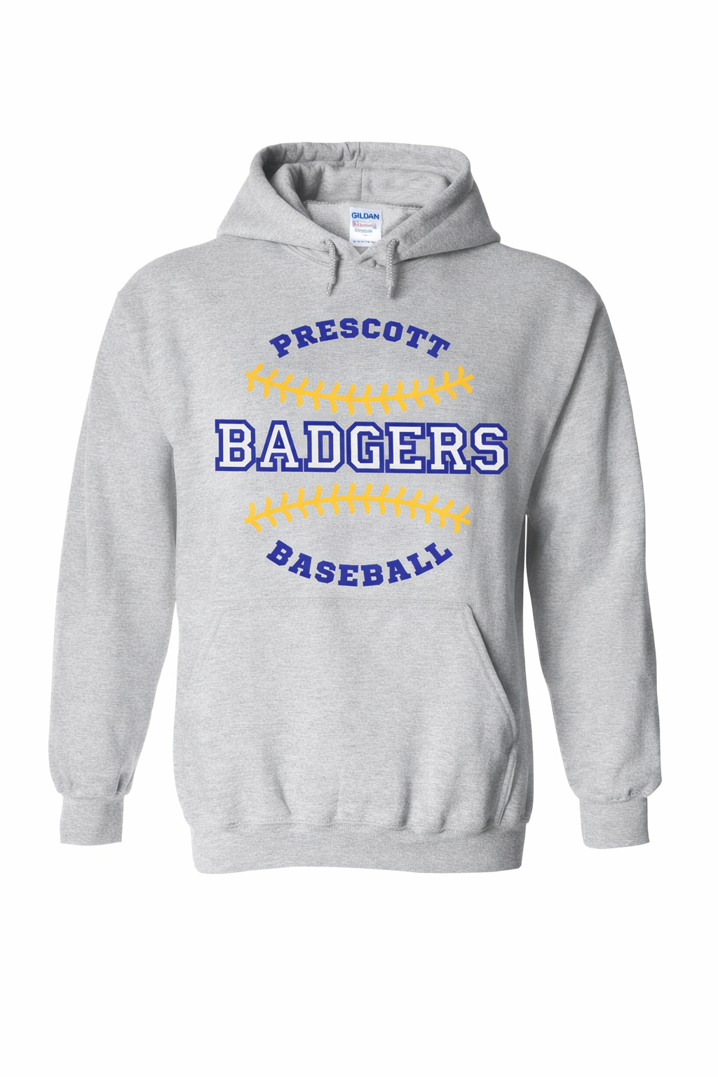 Gray hooded sweatshirt with 