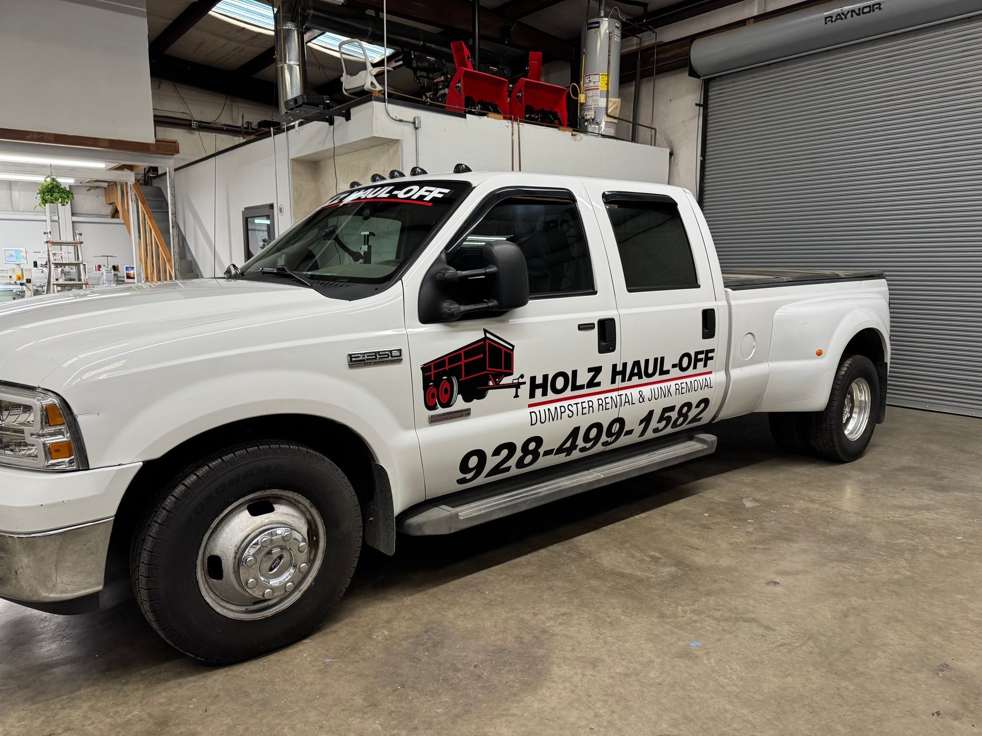 White pickup truck with 