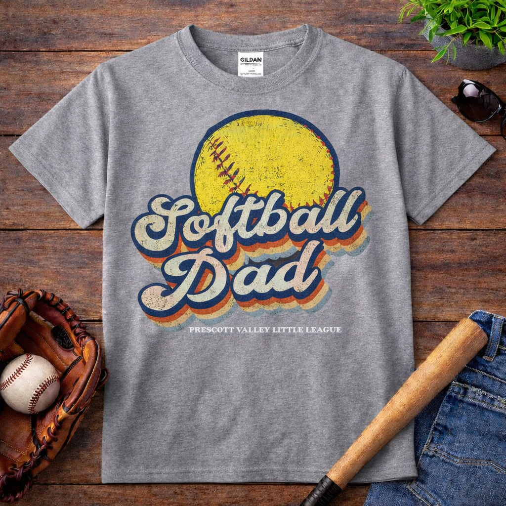 Retro Softball Dad T-Shirt - black