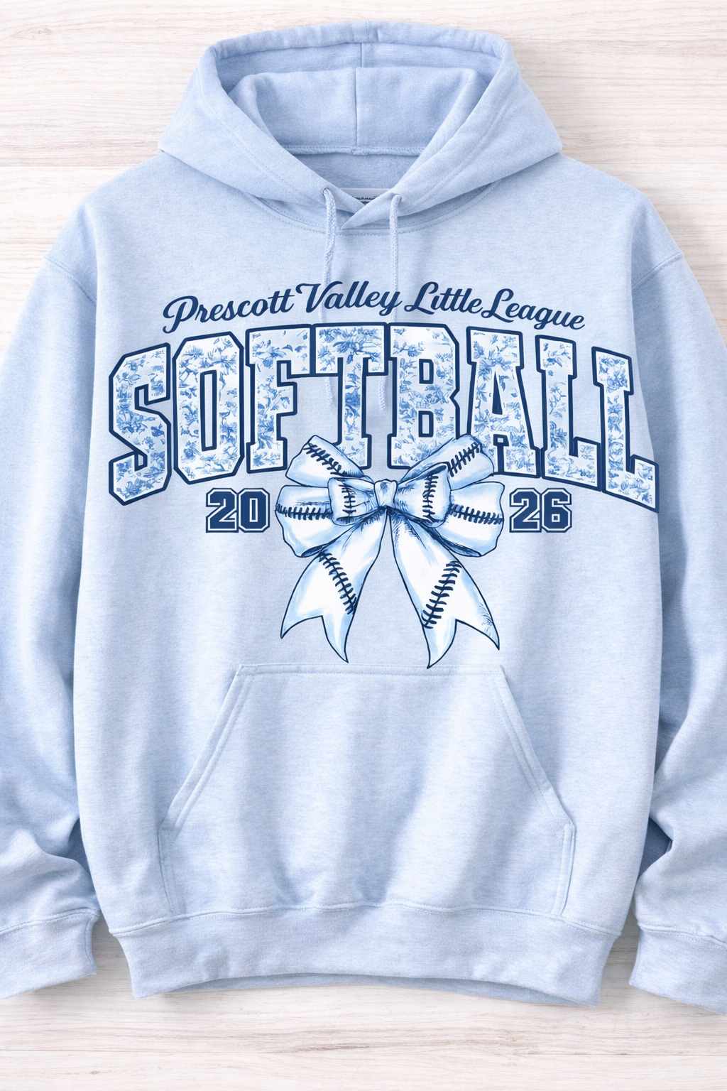 Light blue hoodie with 