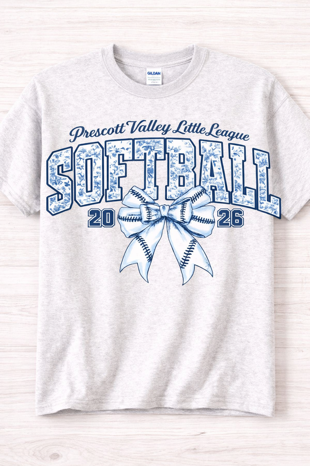 Light gray softball t-shirt, 