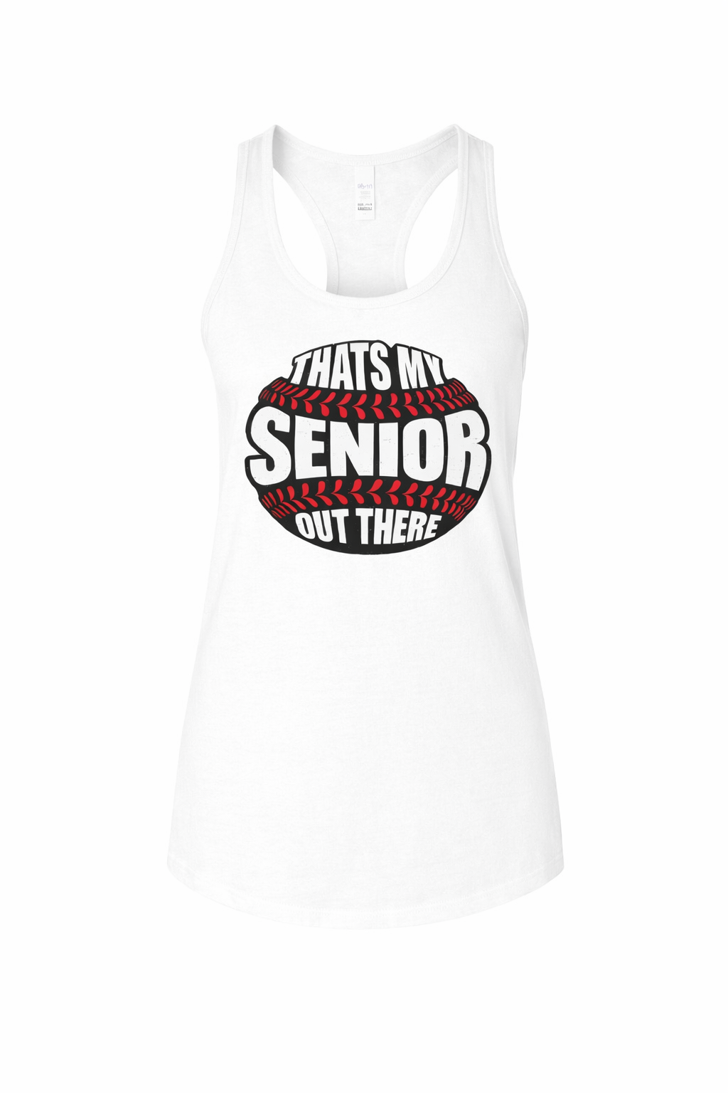Prescott Badgers Baseball "That's My Senior Out There" Tank Top - white