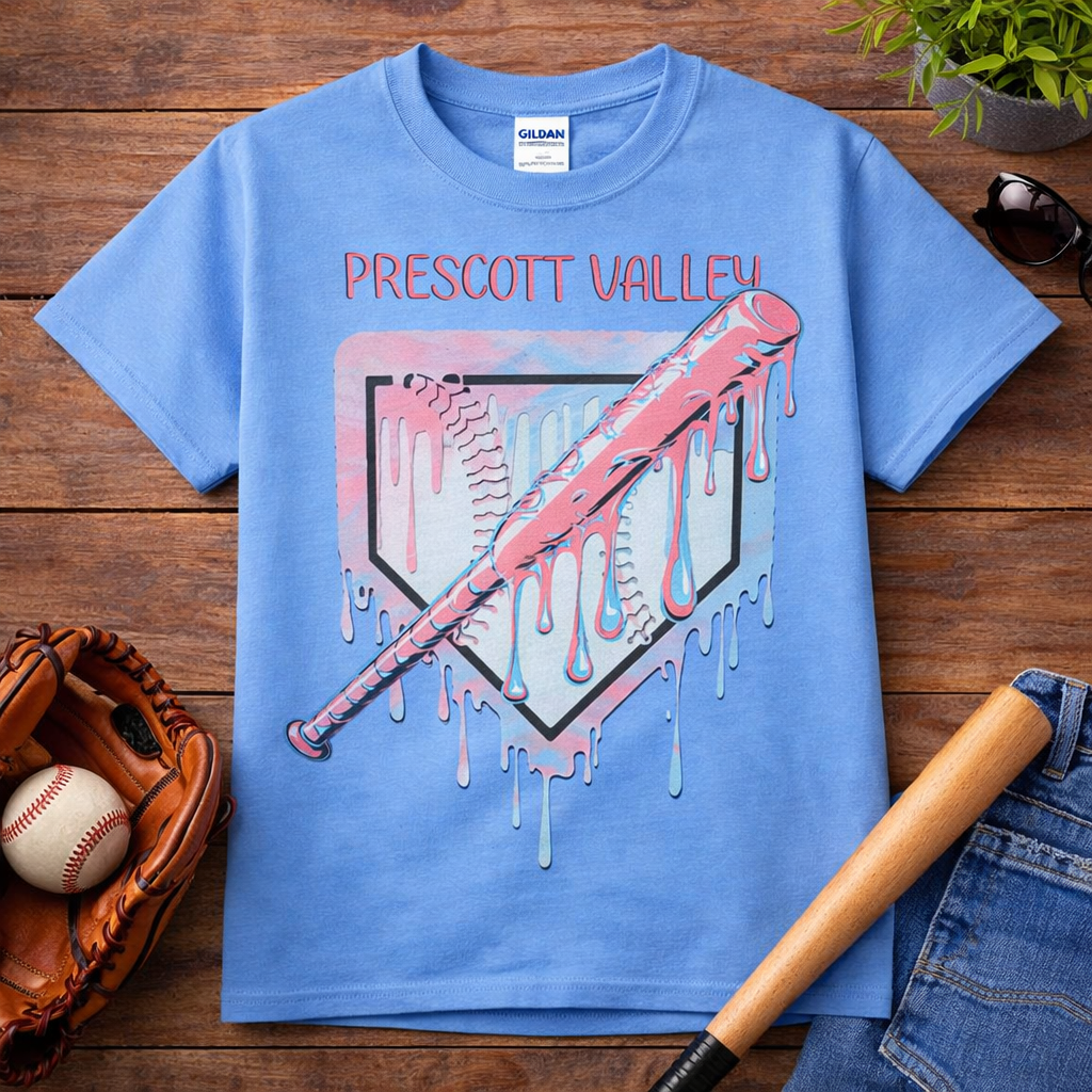 Pink & Blue Girls Drip T-shirt - black