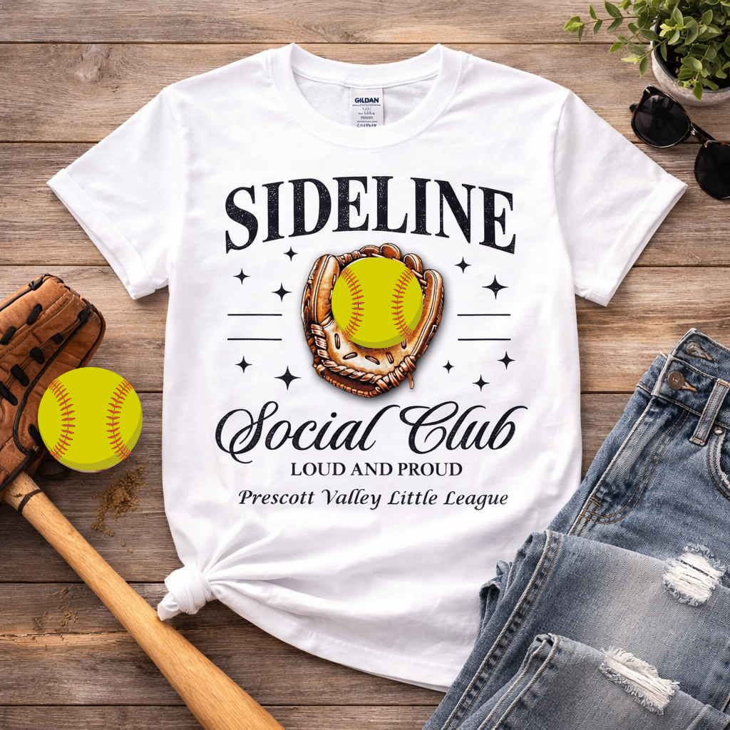 Sideline Social Club Softball T-Shirt - white