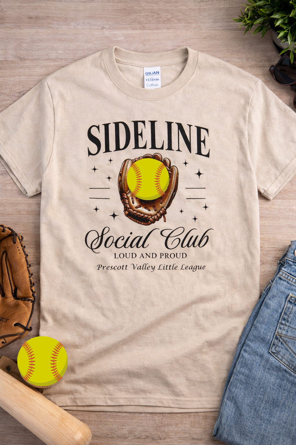 Sideline Social Club Softball T-Shirt - white