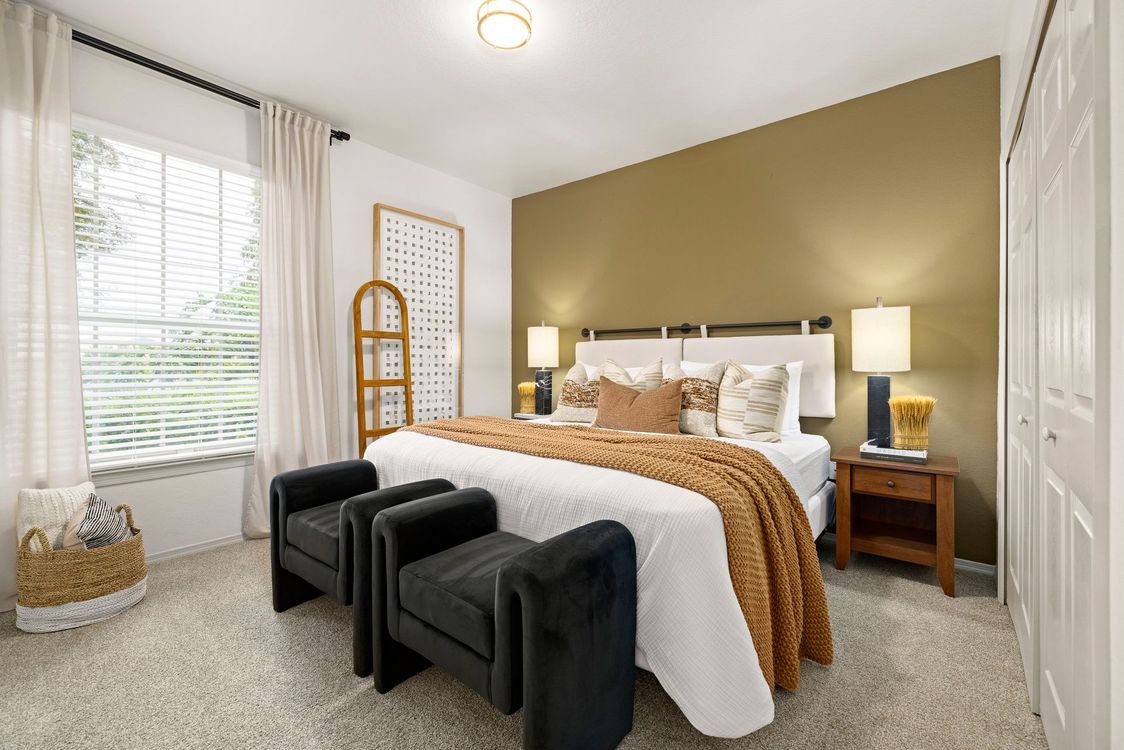 apartment bedroom at Jameson in Fate, TX.