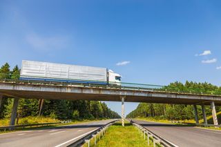 a truck on the flyover