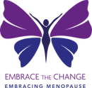 A logo for embrace the change embracing menopause