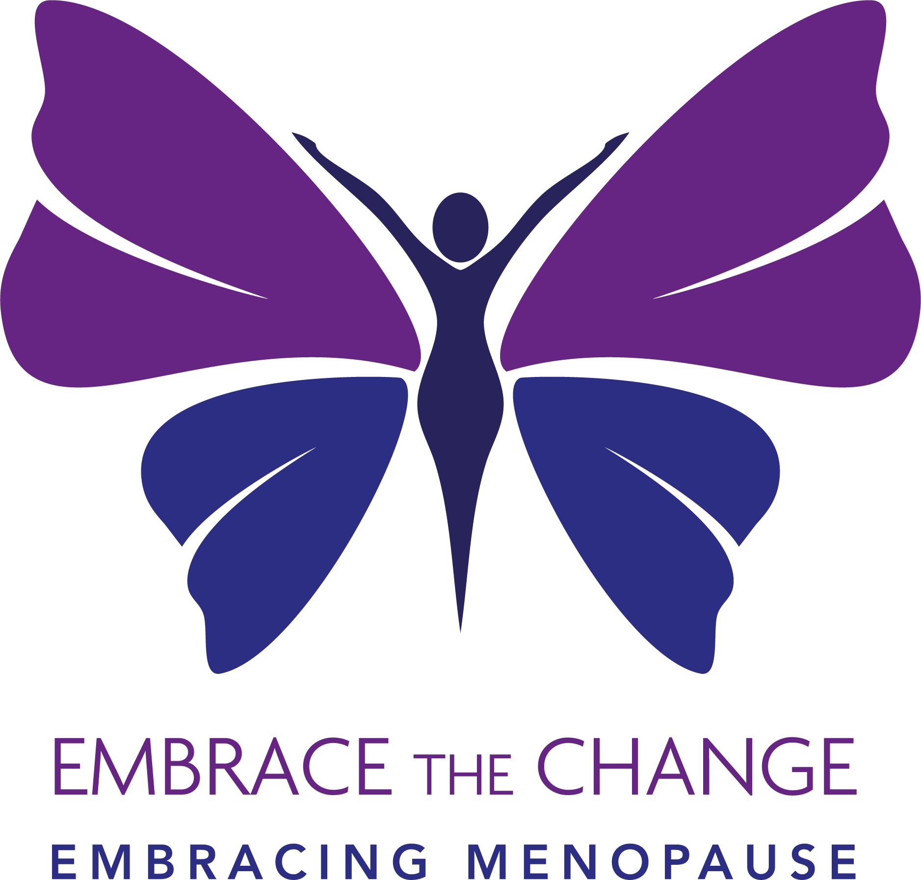 A logo for embrace the change embracing menopause