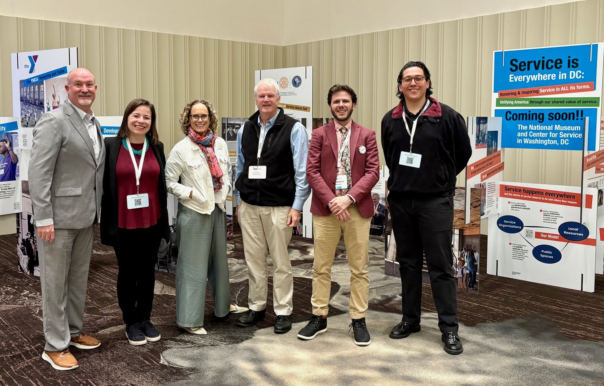 PCCF's Glenn Blumhorst (far left) with Julie Budkowski, Brian Baird, Mike Bochnovic, and Harry Guerrero from the National Museum and Center for Service.