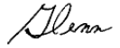 An image of Glenn Blumhorst's handwritten signature