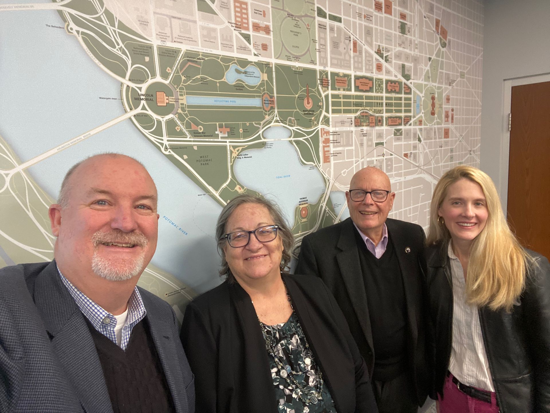 An image of PCCF's Glenn Blumhorst and Roger Lewis with NPS's Robin Nixon (left) and Sophia Kelly